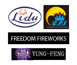 Logos - Lidu Fireworks, Crown Pyrotechnics Fireworks, Freedom Fireworks, Yung Feng Fireworks